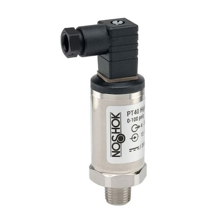 Noshok Pressure Transmitter, 0-3000 psi gauge, +/-0.25% of span, 0 Vdc to 10 Vdc, 3-wire, 1/4 NPT male, DIN PT40-3000psig-1-5-2-7